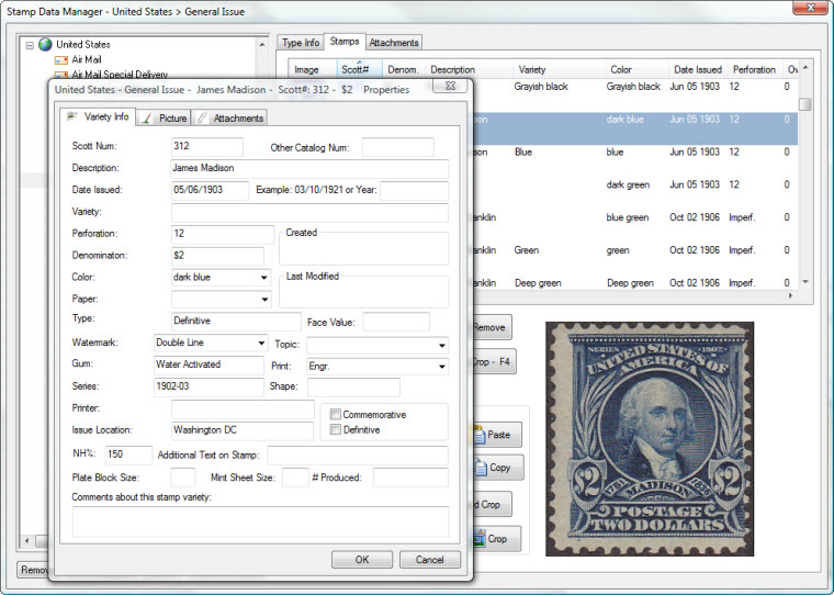 World Stamp Database Varieties Manager